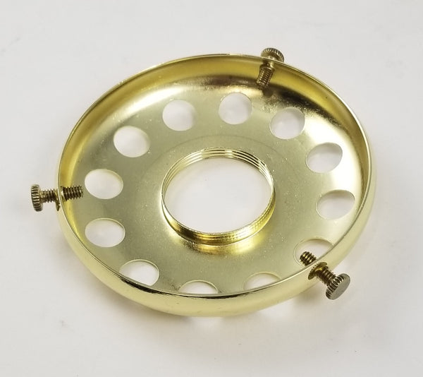 New 2 1/4" Fitter Screw-On Uno Shade Holder – Polished & Lacquered Brass For Lamp Making 6 thumbnail image