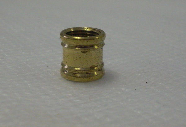 Set Of 2 Solid Brass Lamp Couplings – 9/16" Long, 1/8" IP Tap, Fits 3/8" Lamp Pipe (Part #75170K)