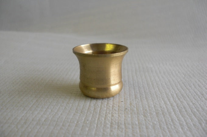 Solid Brass Candle Cup - Unfinished at 1.25 inches tall.