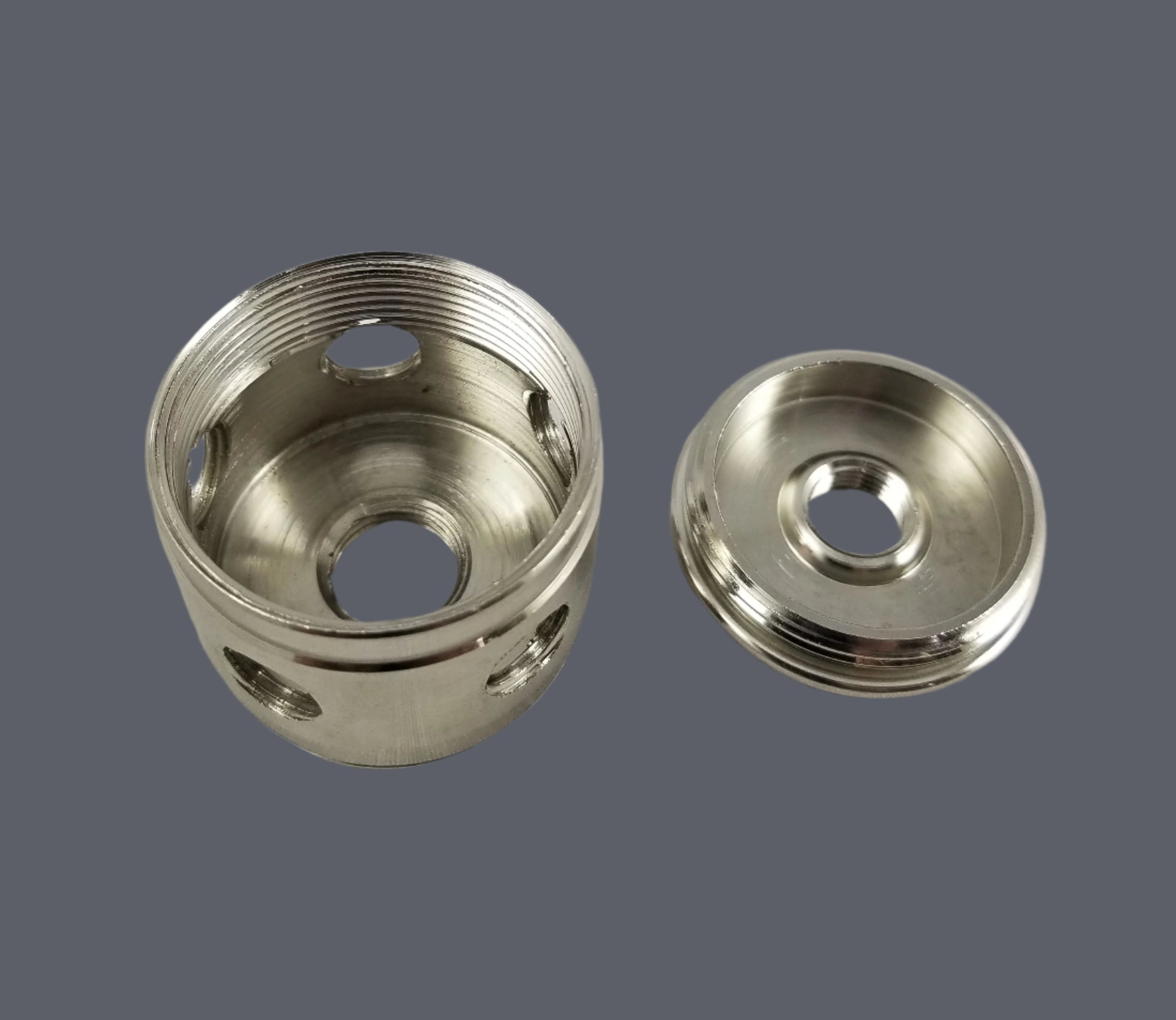 Turned Solid Brass Nickel Plated Two-Piece Cluster Body - 1-11/32" High - 1-1/2" Dia