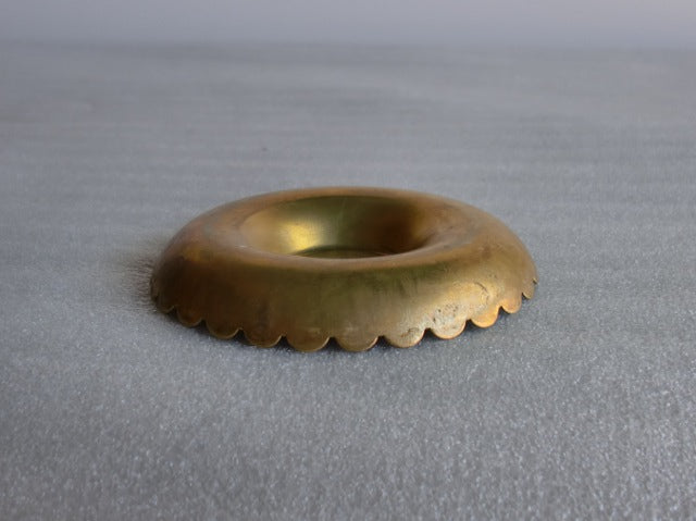 Polished and Lacquered Scalloped Brass Candle Plate