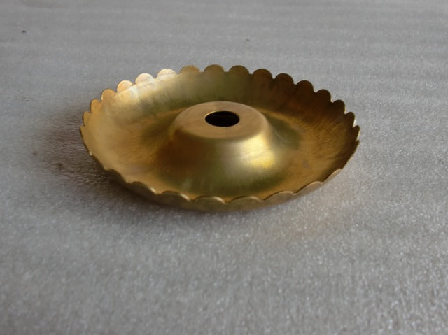 Unfinished Scalloped Brass Candle Plate