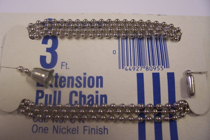 3' Nickel Beaded Pull Chain