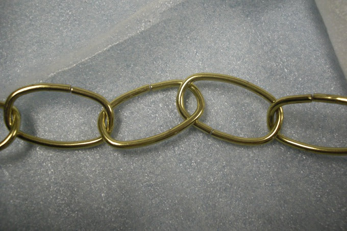 Economy Lightweight Chain - Polished Brass Plated - 1-1/2" Link - Sold in 150ft Spool