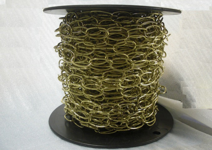Economy Lightweight Chain - Polished Brass Plated - 1-1/2" Link - Sold in 150ft Spool