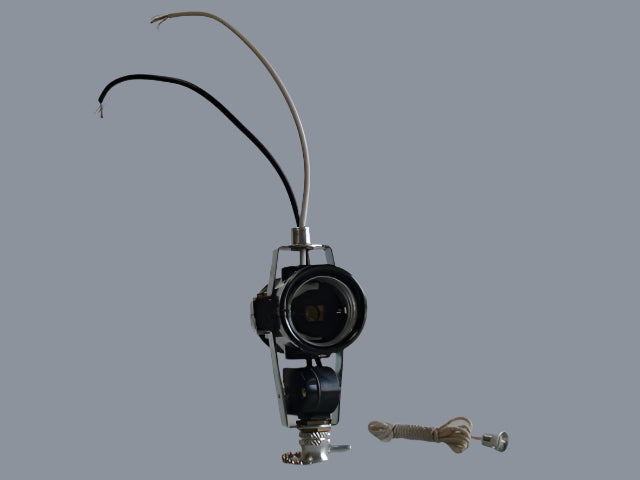 Twin Socket w/ Nickel Pull Chain Switch