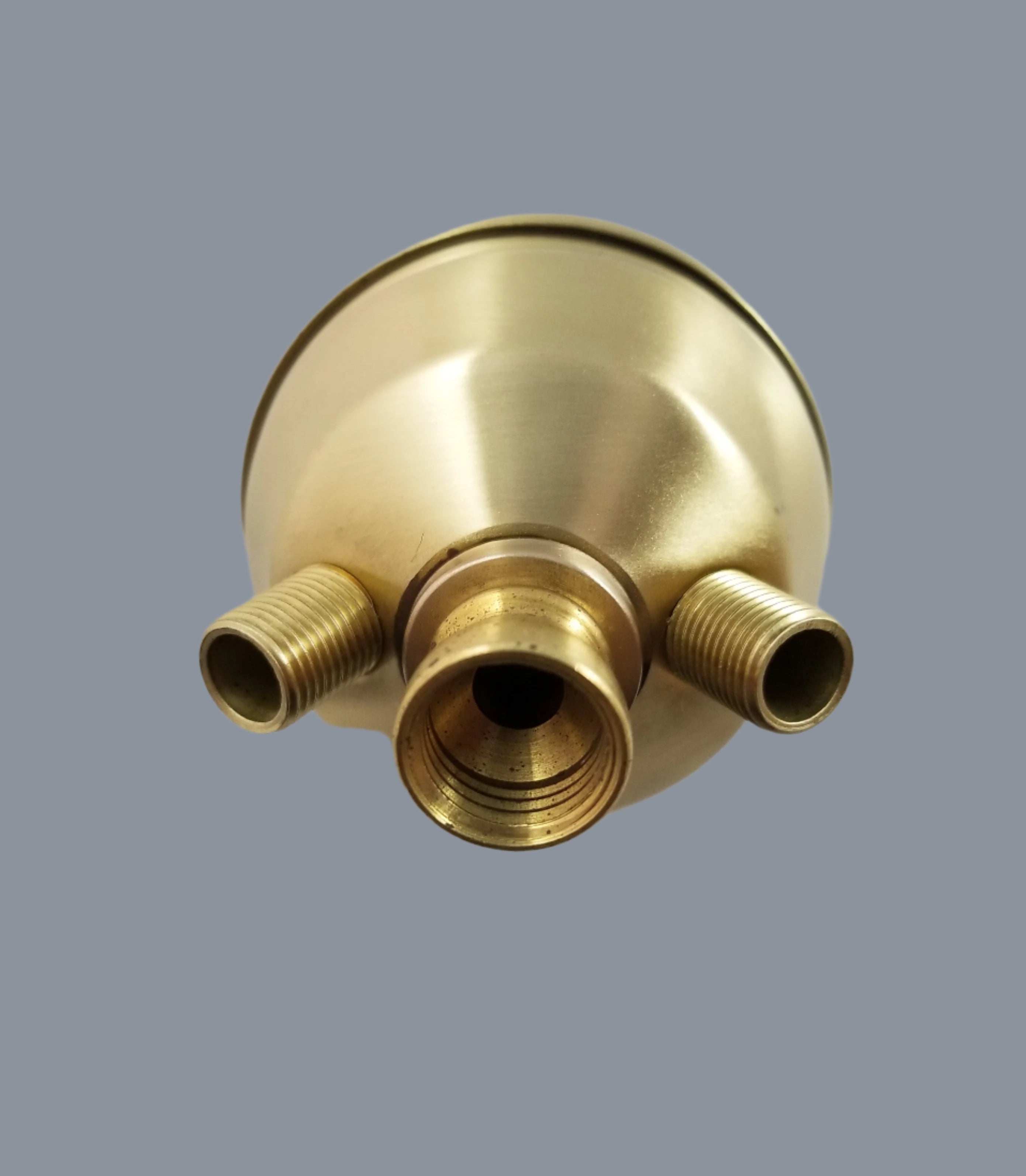 Cluster Head - Solid Brushed Brass - Bottom Tapped 1/4 IP - Less Finial