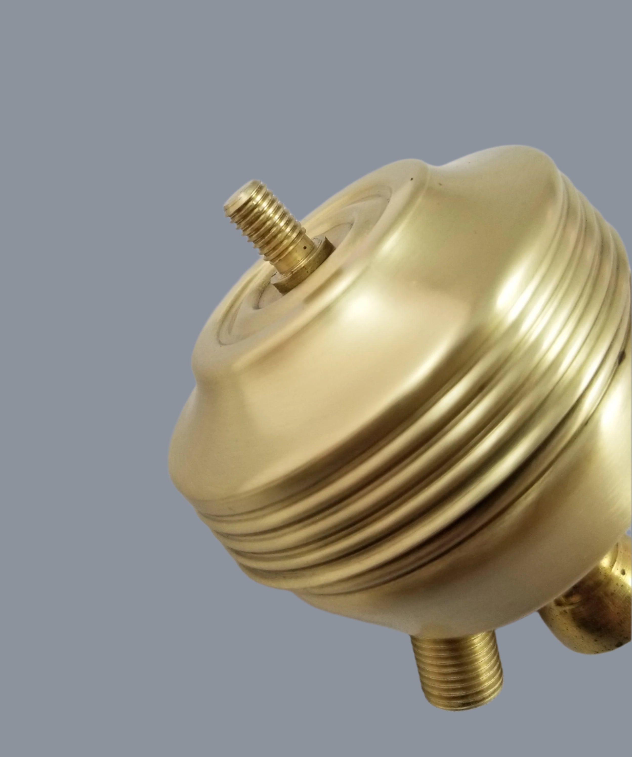 Cluster Head - Solid Brushed Brass - Bottom Tapped 1/4 IP - Less Finial