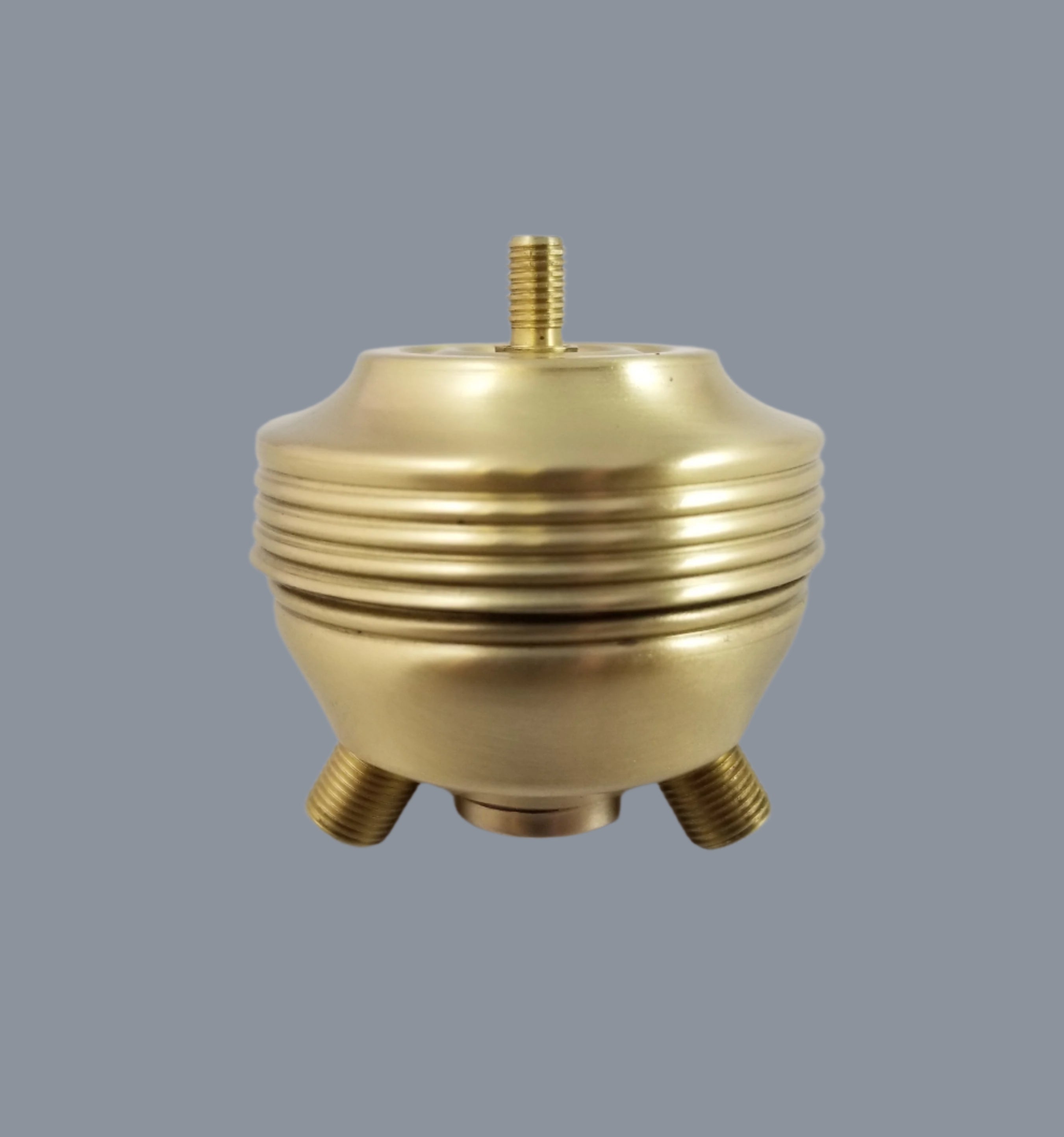Cluster Head - Solid Brushed Brass - Bottom Tapped 1/8 IP - Less Finial