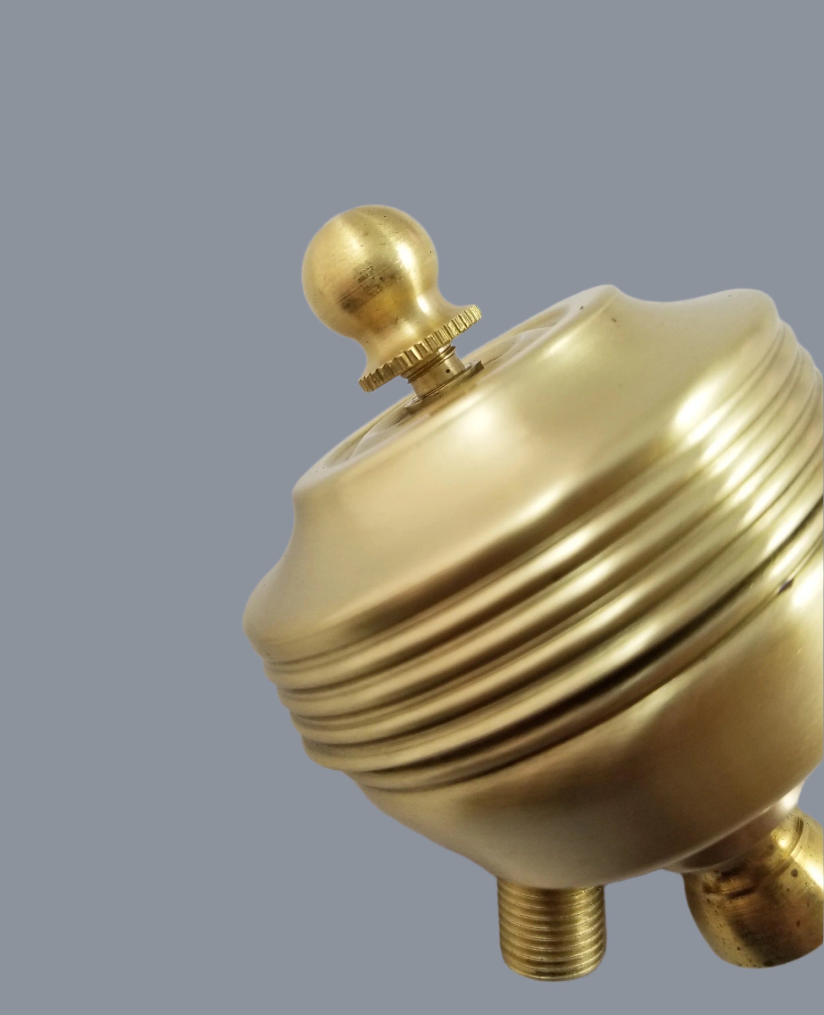 Cluster Head - Solid Brushed Brass - Bottom Tapped 1/4 IP - With Finial