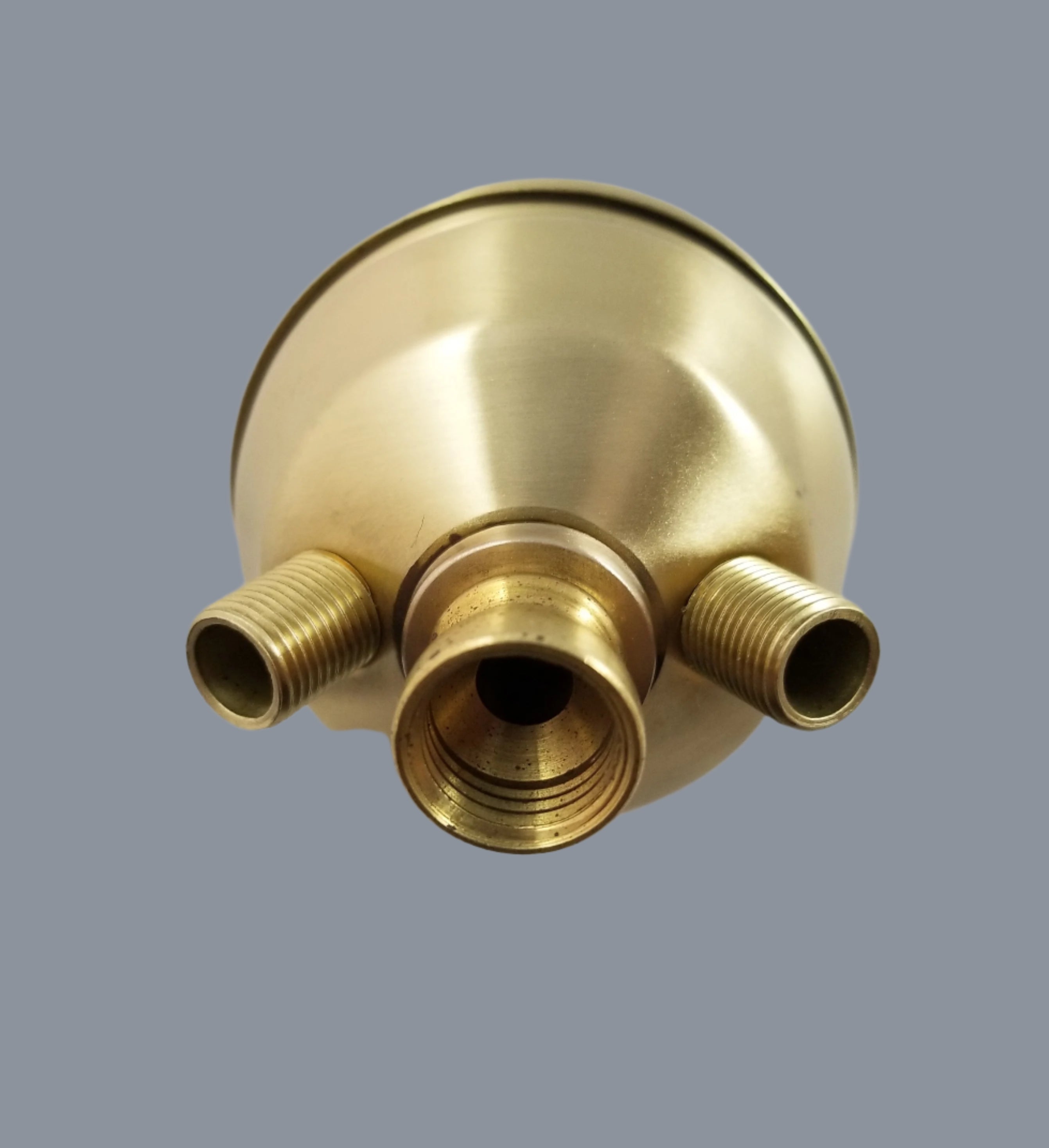 Cluster Head - Solid Brushed Brass - Bottom Tapped 1/4 IP - With Finial
