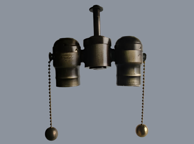 Antique Brass 2-Light Cluster Body (see more description)