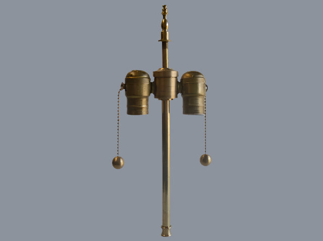 Unfinished Brass - 2 Light Cluster w/ 8" Pipe & Finial