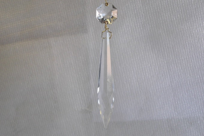 Prism "U" Drop Imported Crystal - 3" - Brass Pin