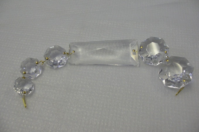 Basket Chain Imported Crystal - 7" Long