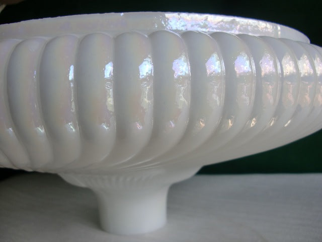White Ribbed Torchiere Shade