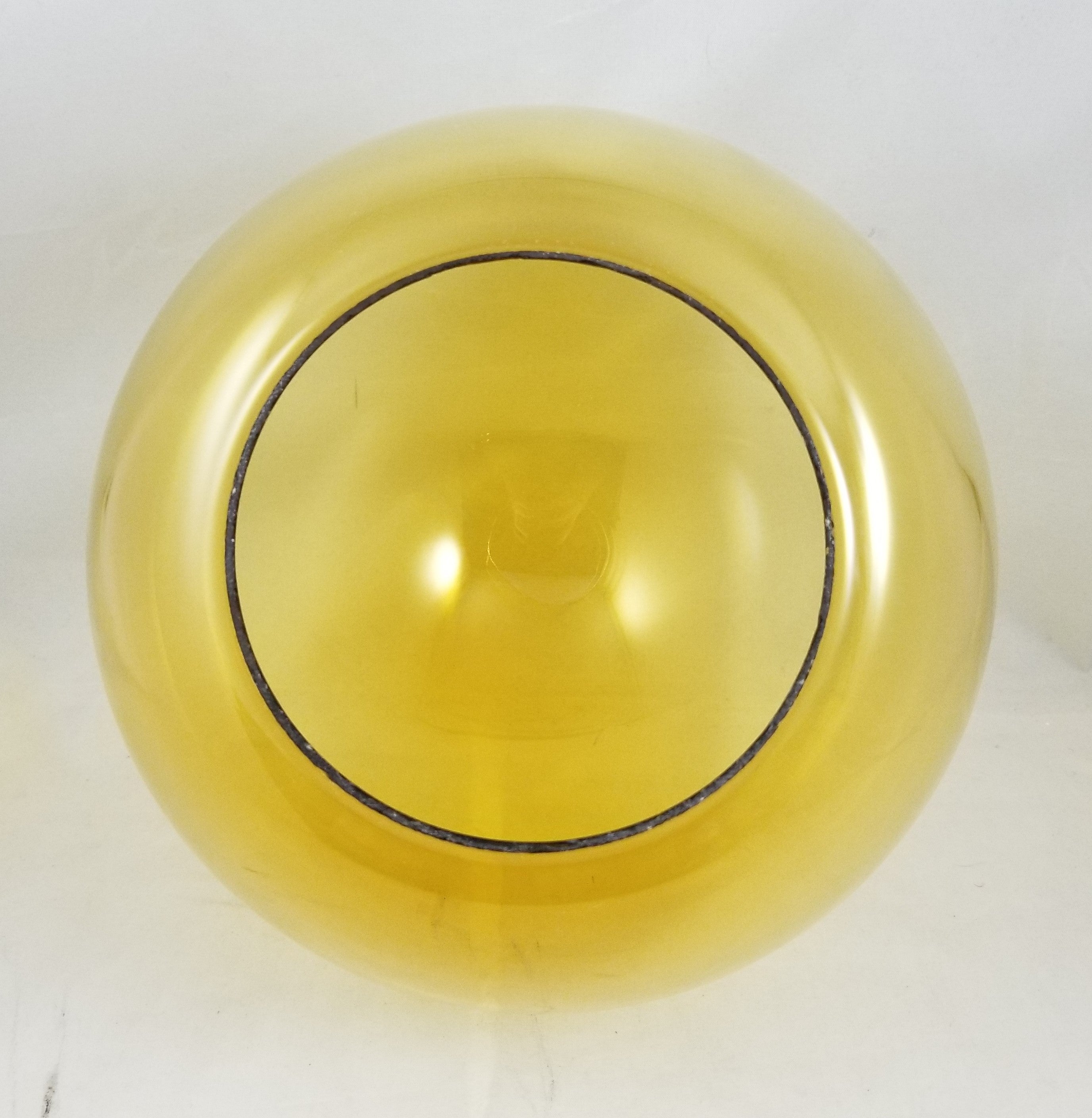 8" Amber Glass Globe - Neckless w/ 3-7/8" Opening