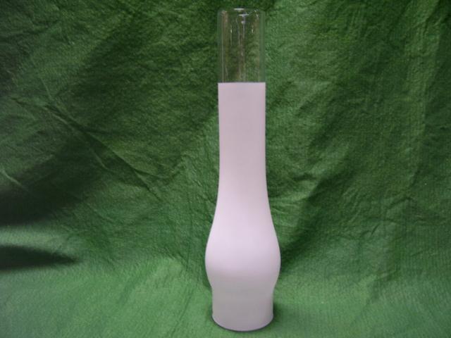 14 inch tall glass chimney in frosted white.