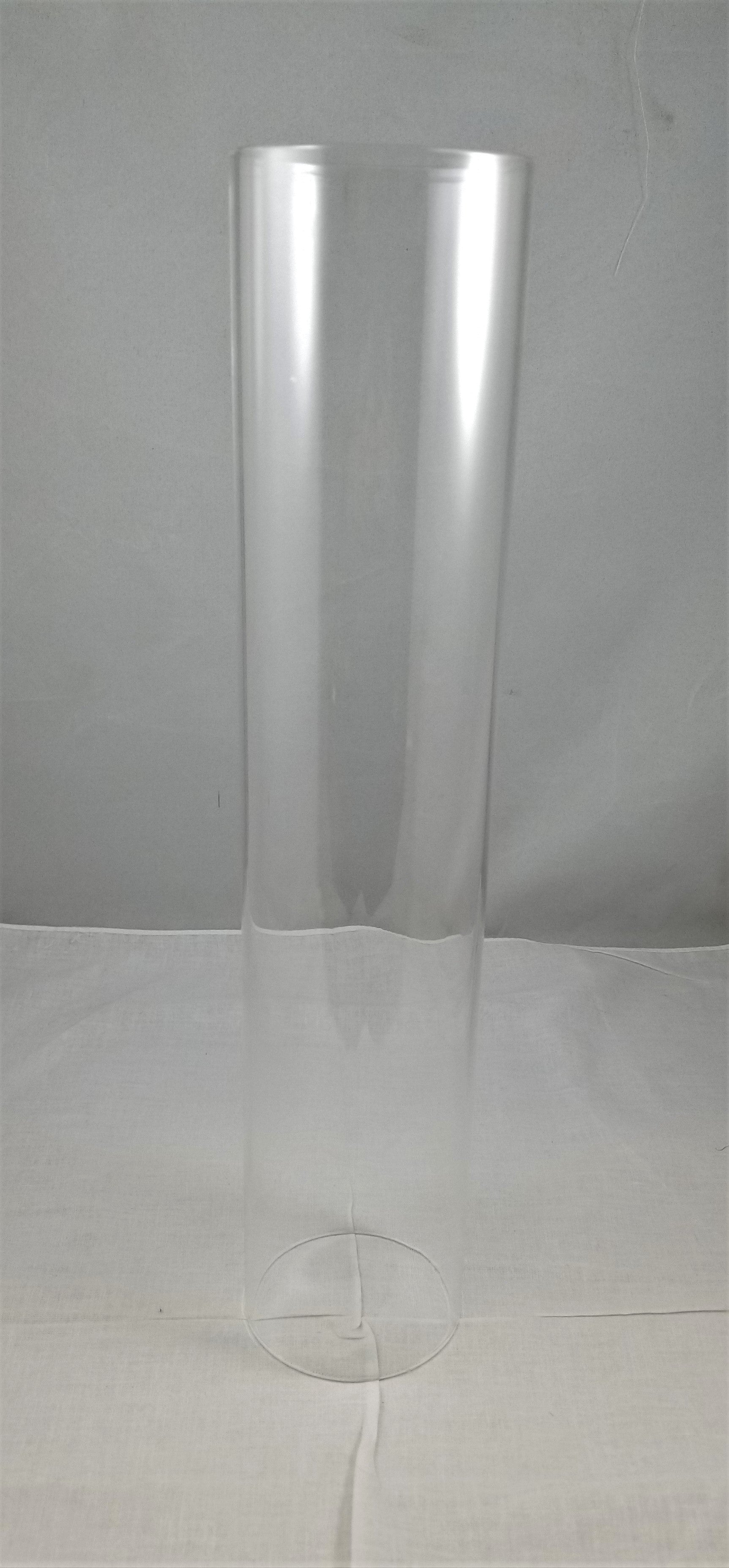 Clear Glass Cylinder 14"high 3" top & bottom dia.
