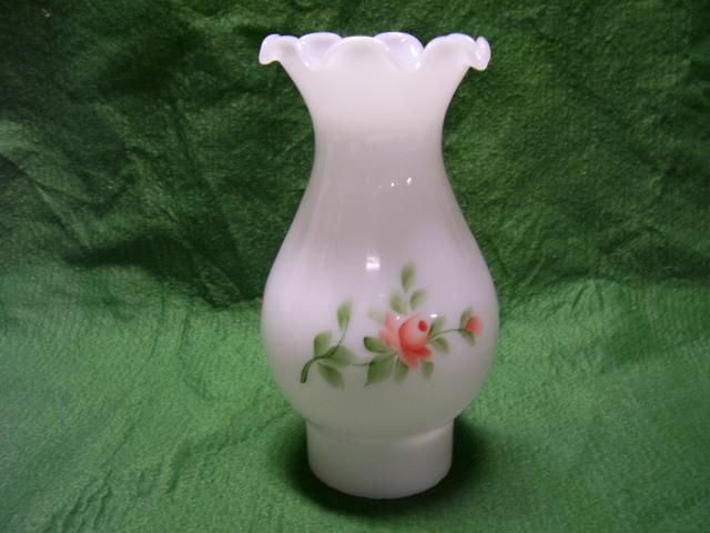 7" High Crimp Top Chimney Shade with a 4"bulge - Opal decoration