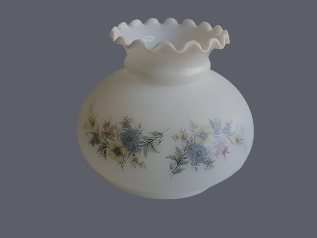 Champagne Dresden Student Shade With Soft Pastel Flowers and a Crimp Top 7" fitter