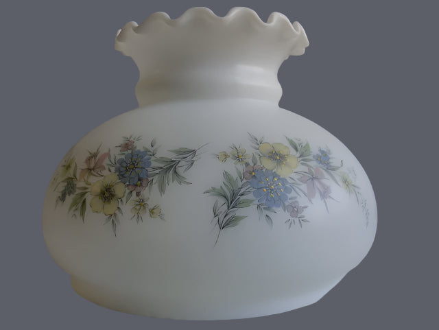 Champagne Dresden Student Shade With Soft Pastel Flowers and a Crimp Top 7" fitter