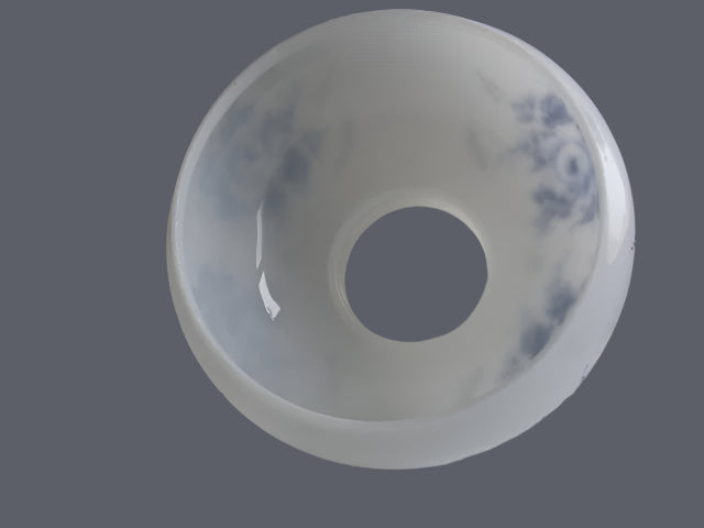 Blue Double Rose Opal Student Shade with Stripe and a Crimp Top