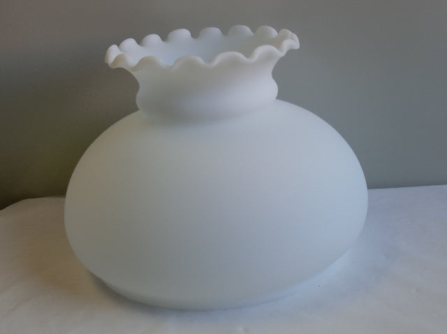 White Satin Traditional Student Shade w/ Crimp Top