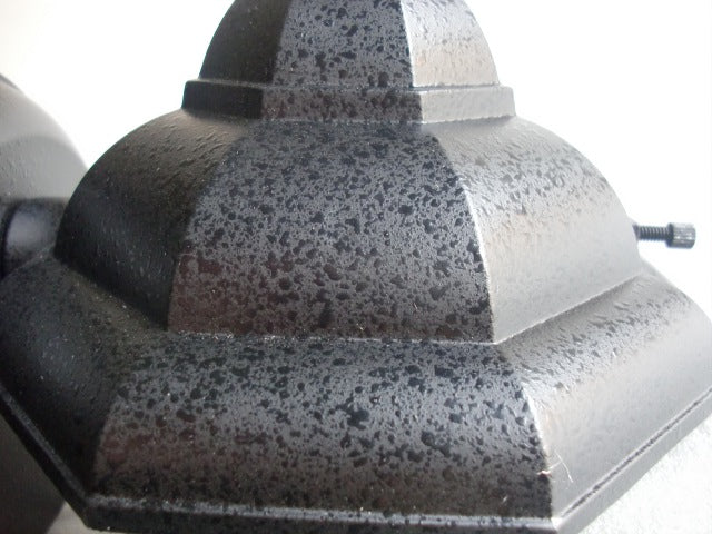 Black Hooded Lantern for Outdoor Use.