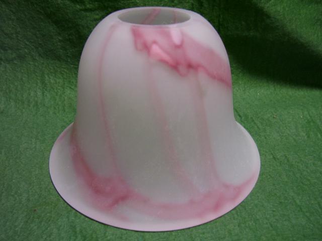 Frosted Hanging Pendant Glass Shade featuring Fenton Marble Style Design in Pink.
