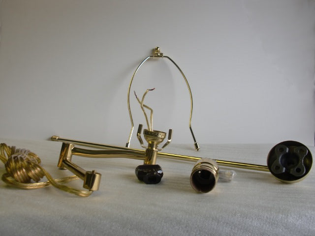 Swing Arm End Lamp Unit with a Brass Finish