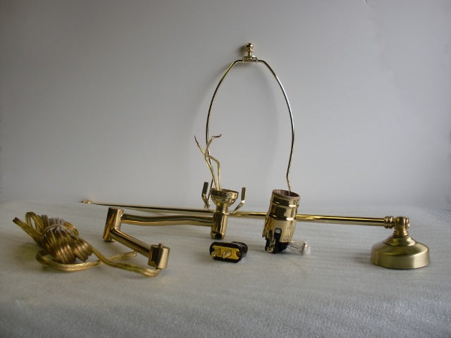 Swing Arm End Lamp Unit with a Brass Finish