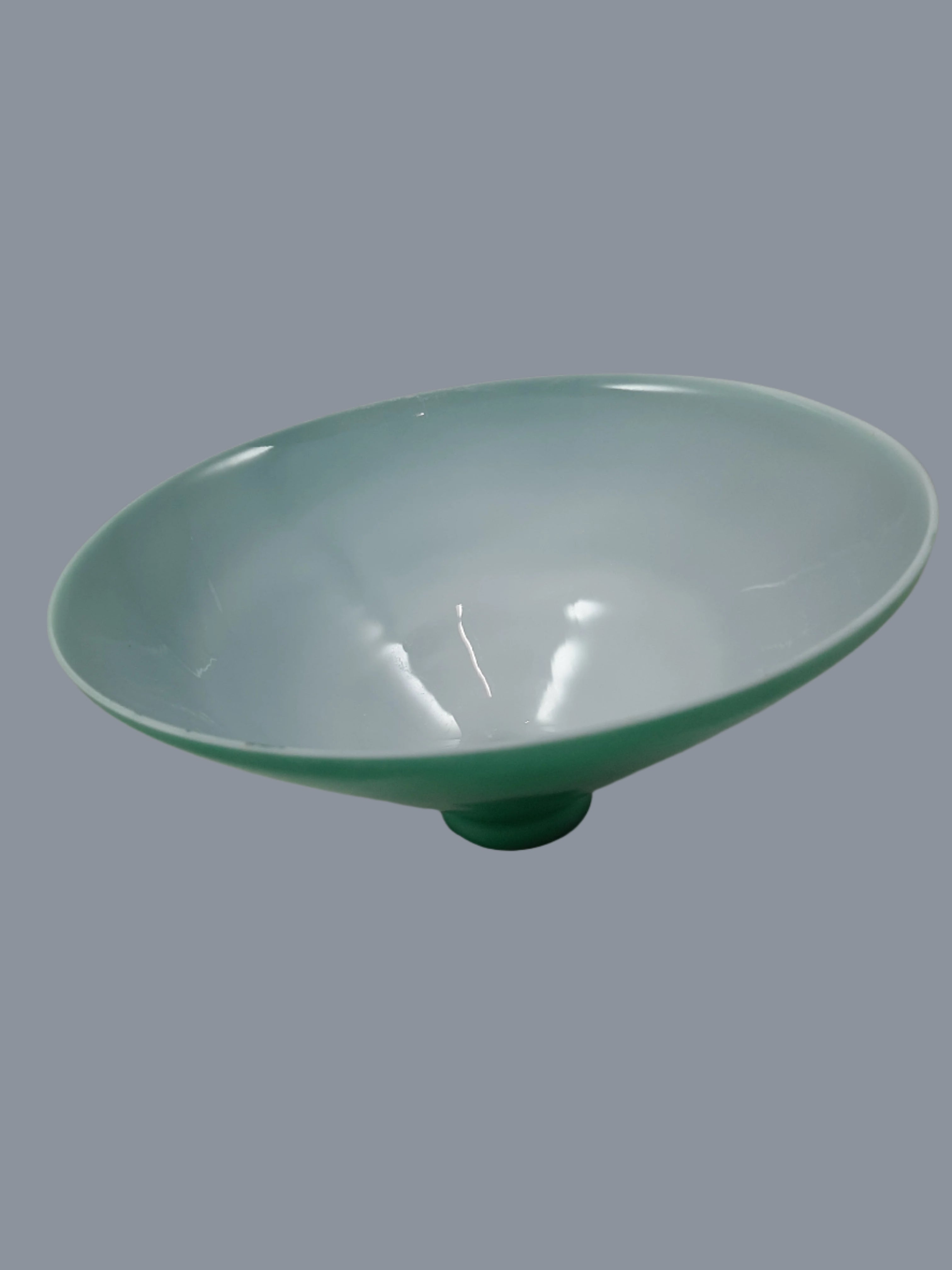 Painted 10" diameter green cone shade with 2-1/4" fitter