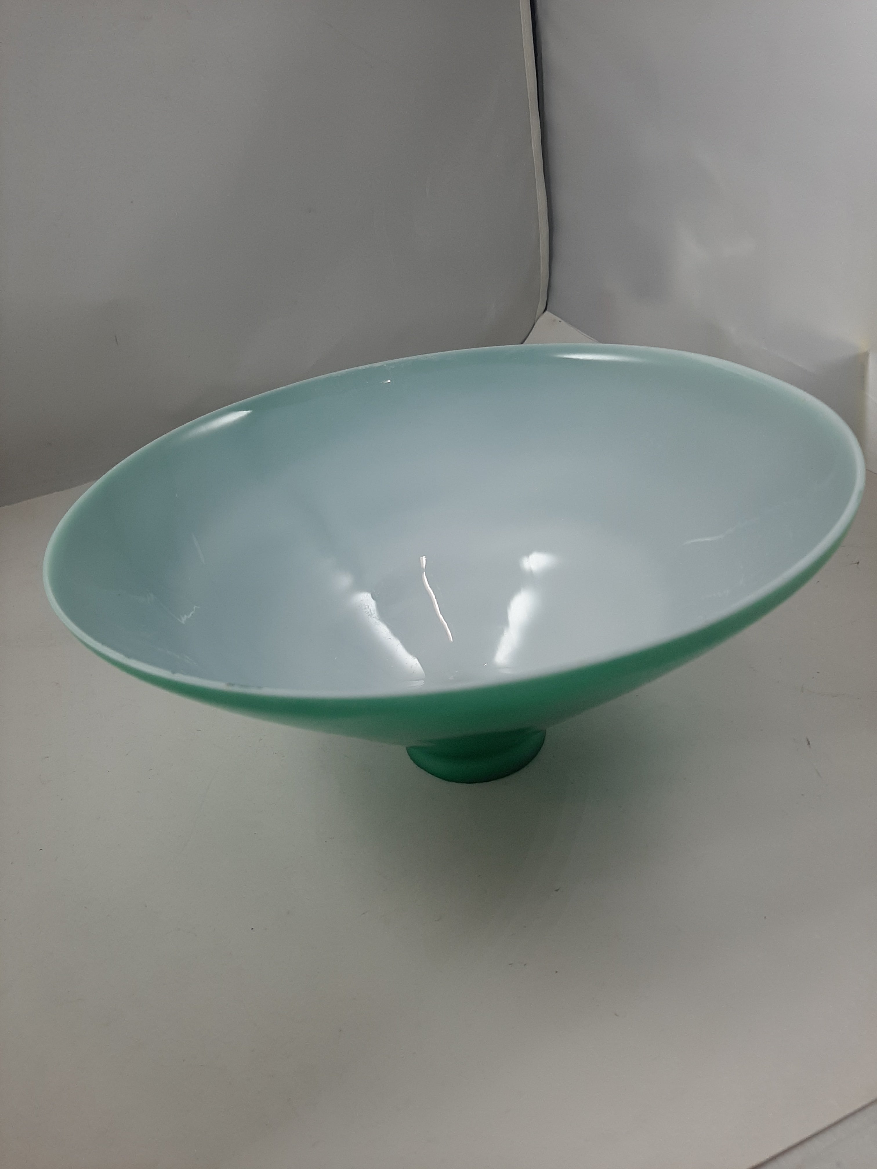 Painted 10" diameter green cone shade with 2-1/4" fitter