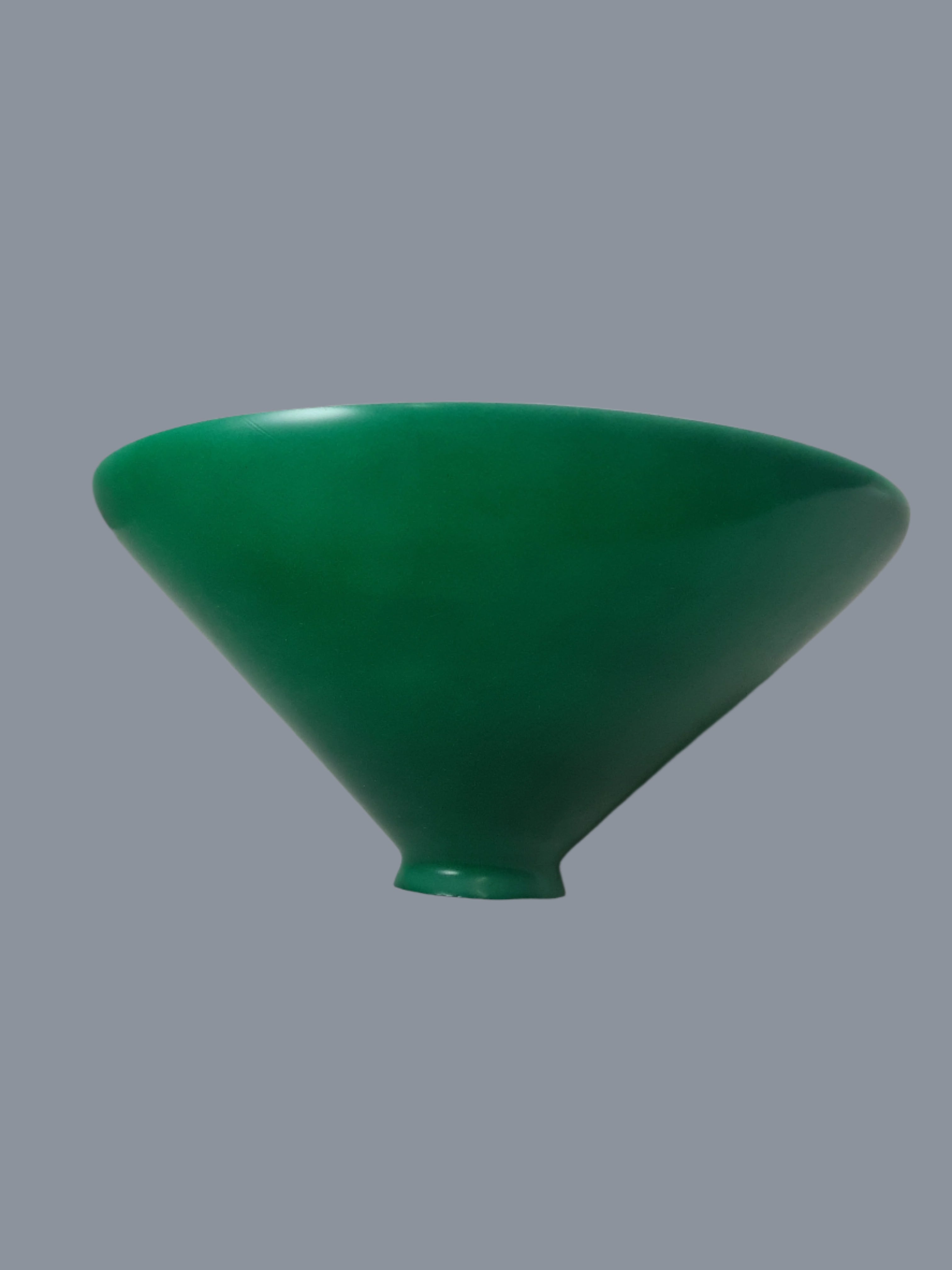 Painted 10" diameter green cone shade with 2-1/4" fitter