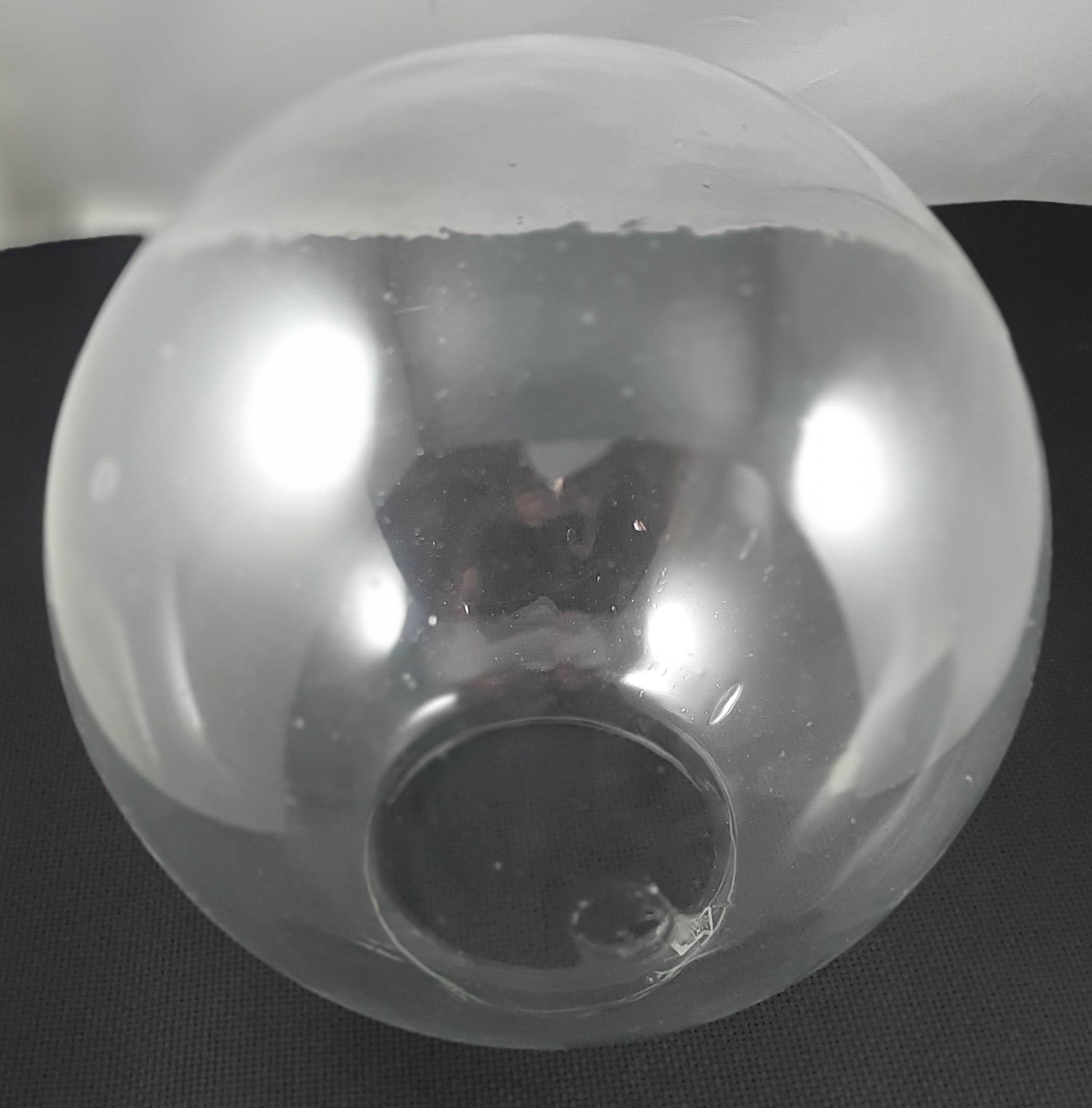 8" Clear Glass Globe w/ IMPERFECTIONS - 4" size Fitter