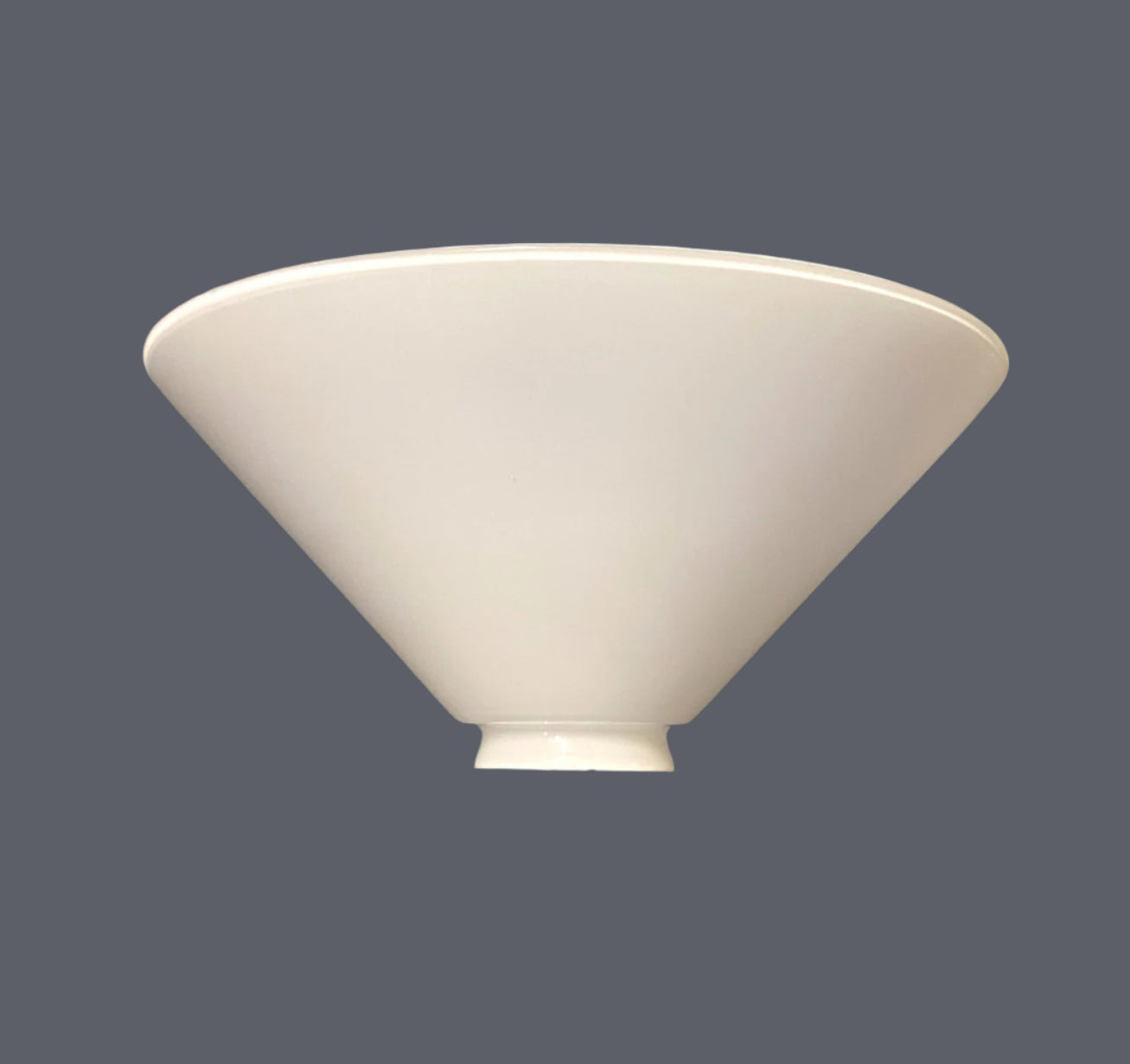 White Cone Shade, Approx. 11 - 1/2" Diameter w/ 2-1/4" fitter (Made In France) (ONLY 3 LEFT)