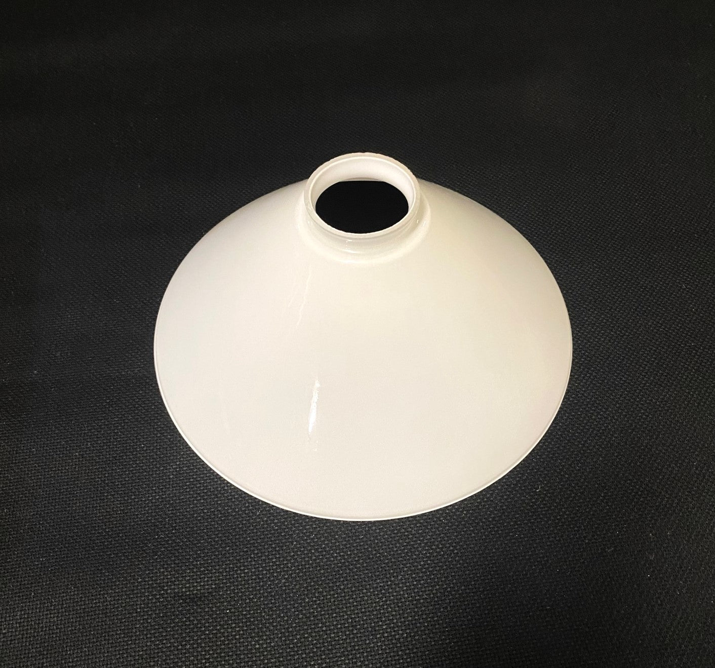 White Cone Shade, Approx. 11 - 1/2" Diameter w/ 2-1/4" fitter (Made In France) (ONLY 3 LEFT)