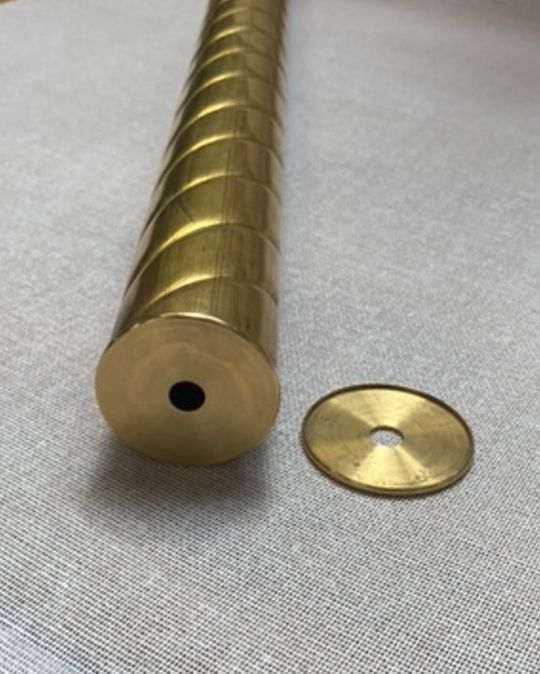 thumbnail image 2 of 1-1/8 Solid Brass Turned Check Rings – Unfinished, 1/8 IPS, 3/8 Hole, Lamp Repair Parts 2 of 5