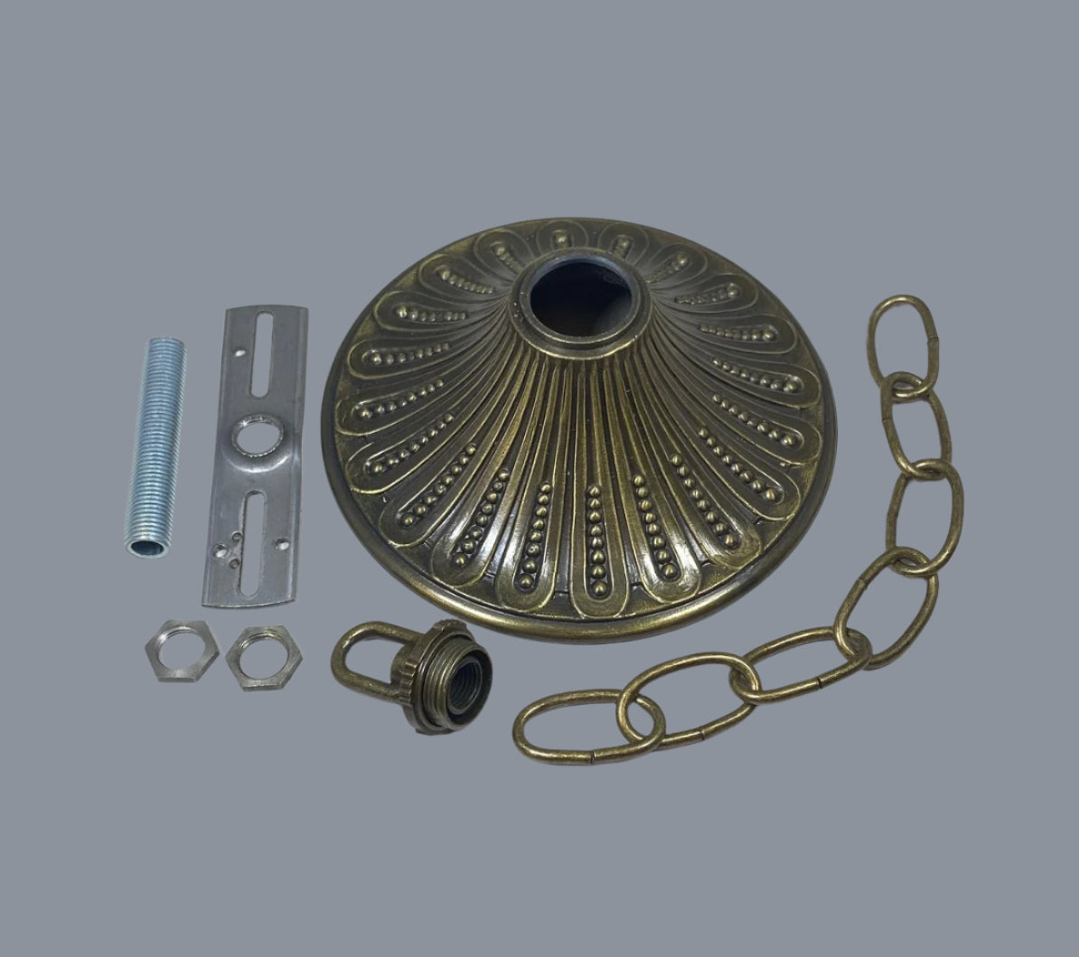 2-1/4" ht, 1-1/4" top, 6" bottom - Antique Brass Finish