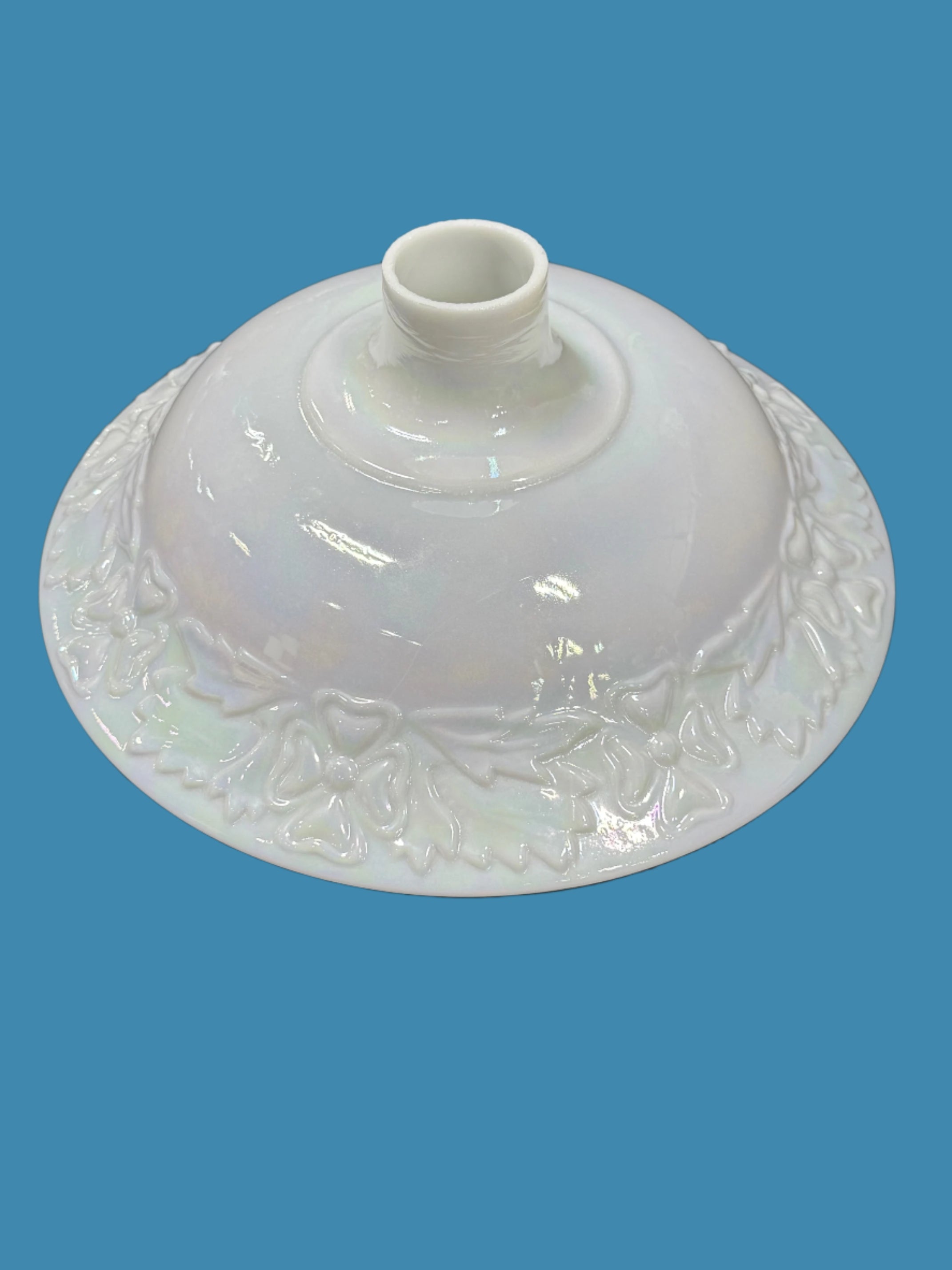 Pearl Lustre Torchiere shade with bow designs and a 2-3/4" Fitter
