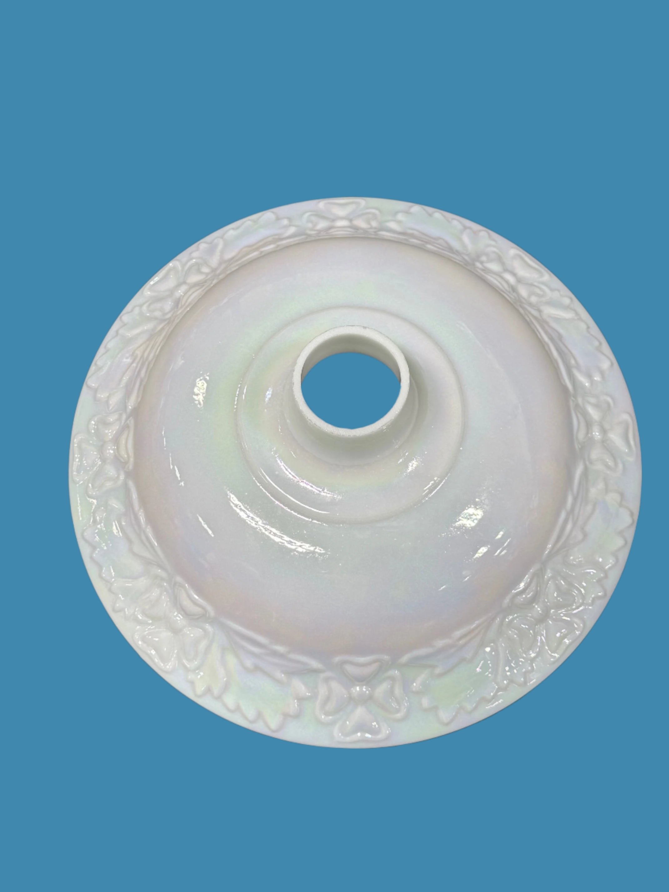 Pearl Lustre Torchiere shade with bow designs and a 2-3/4" Fitter