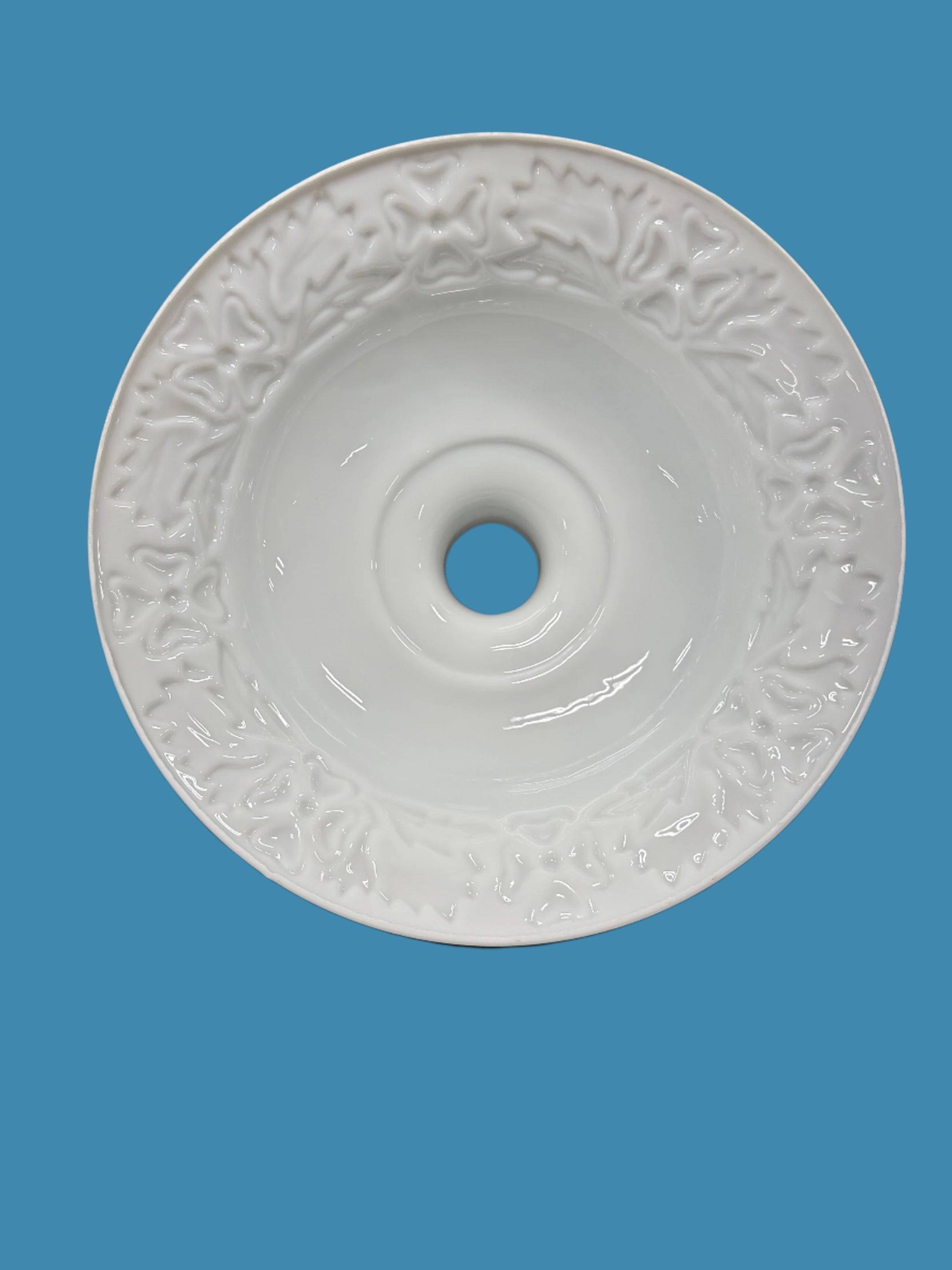Pearl Lustre Torchiere shade with bow designs and a 2-3/4" Fitter