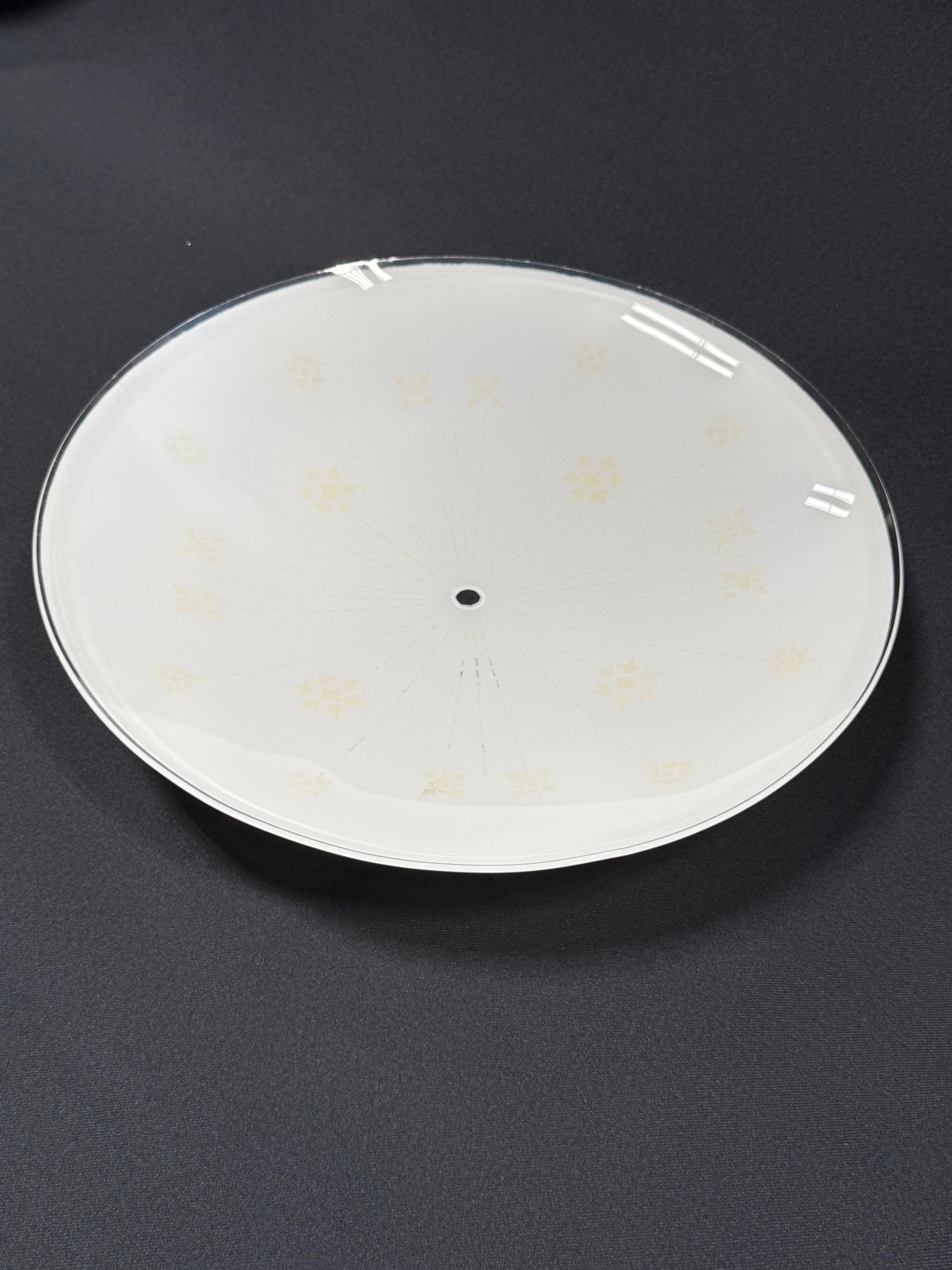 14 3/4" Round Gold Beaded Diffuser - 2-3/8" Deep, Opal inside, frosted outside.