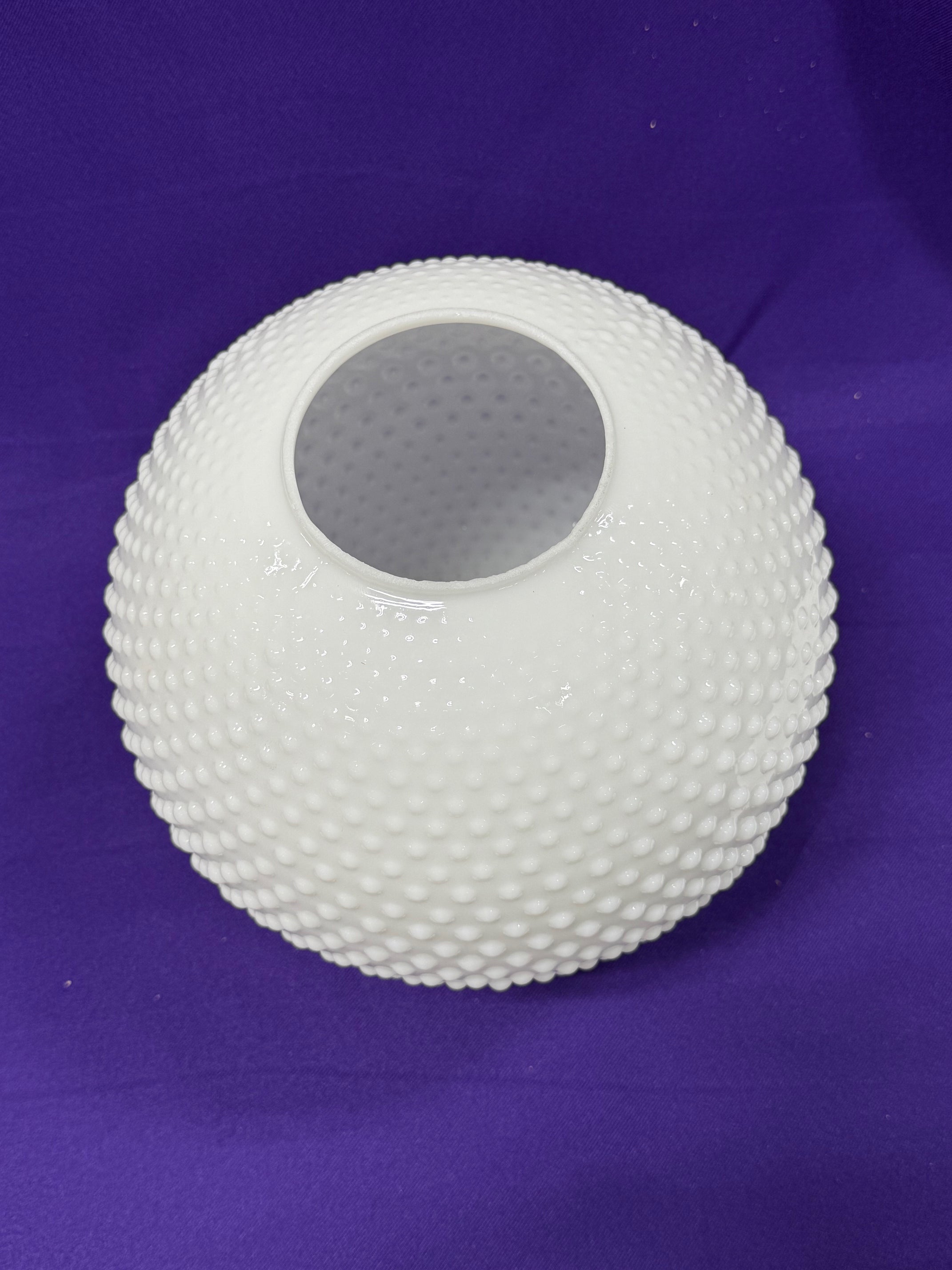 10" Hobnail White Opal Ball Shade