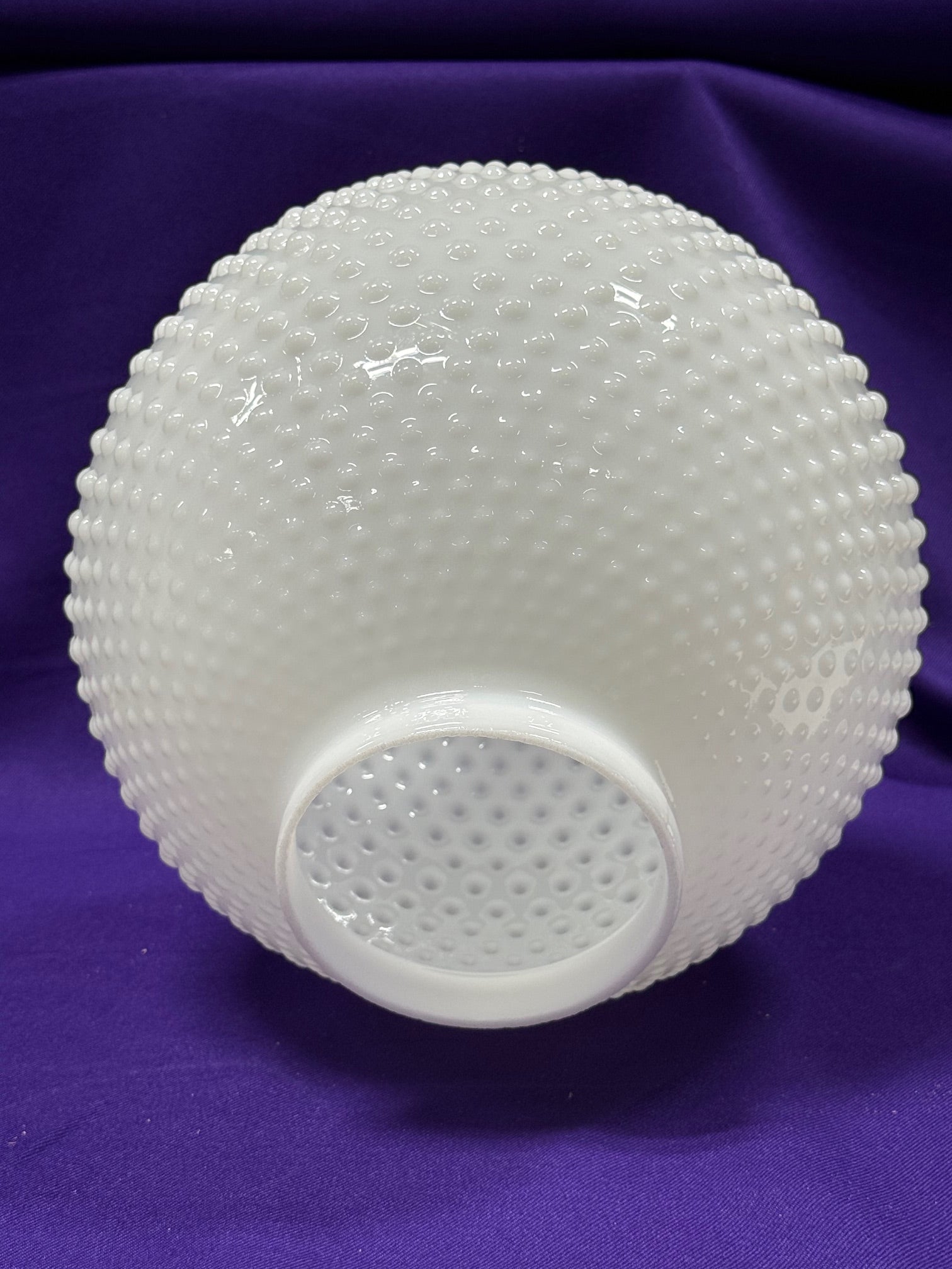 10" Hobnail White Opal Ball Shade