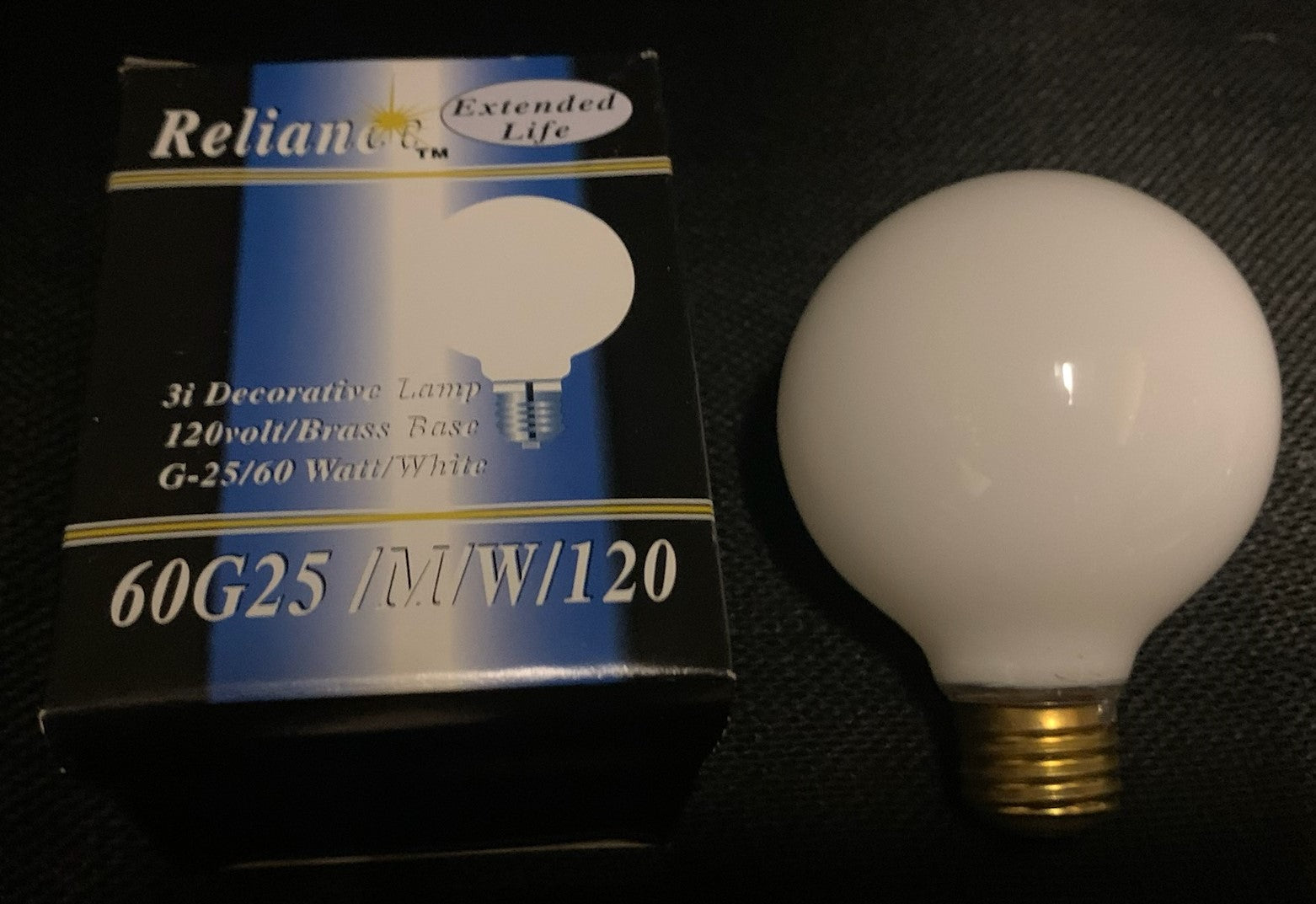 60W Medium Base White Globe bulb