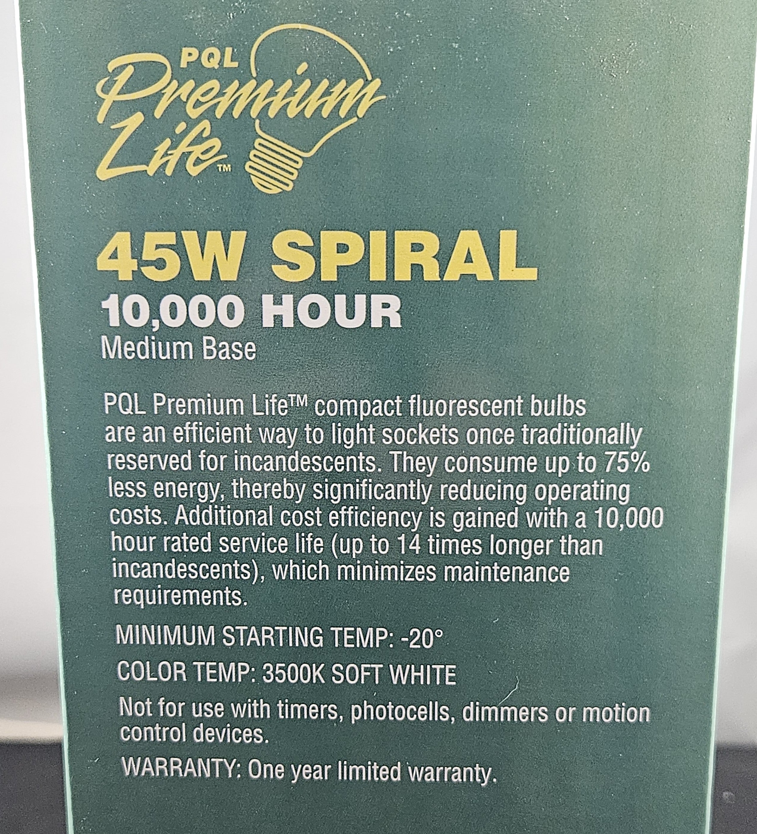 45W Medium Base Large Spiral White Bulb