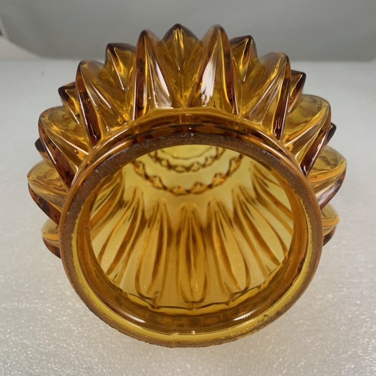 4-3/4" dia. - 6-1/4" High Amber special Cut Glass Fixture Shade 3-1/4" fitter   ***ONLY 3 LEFT***