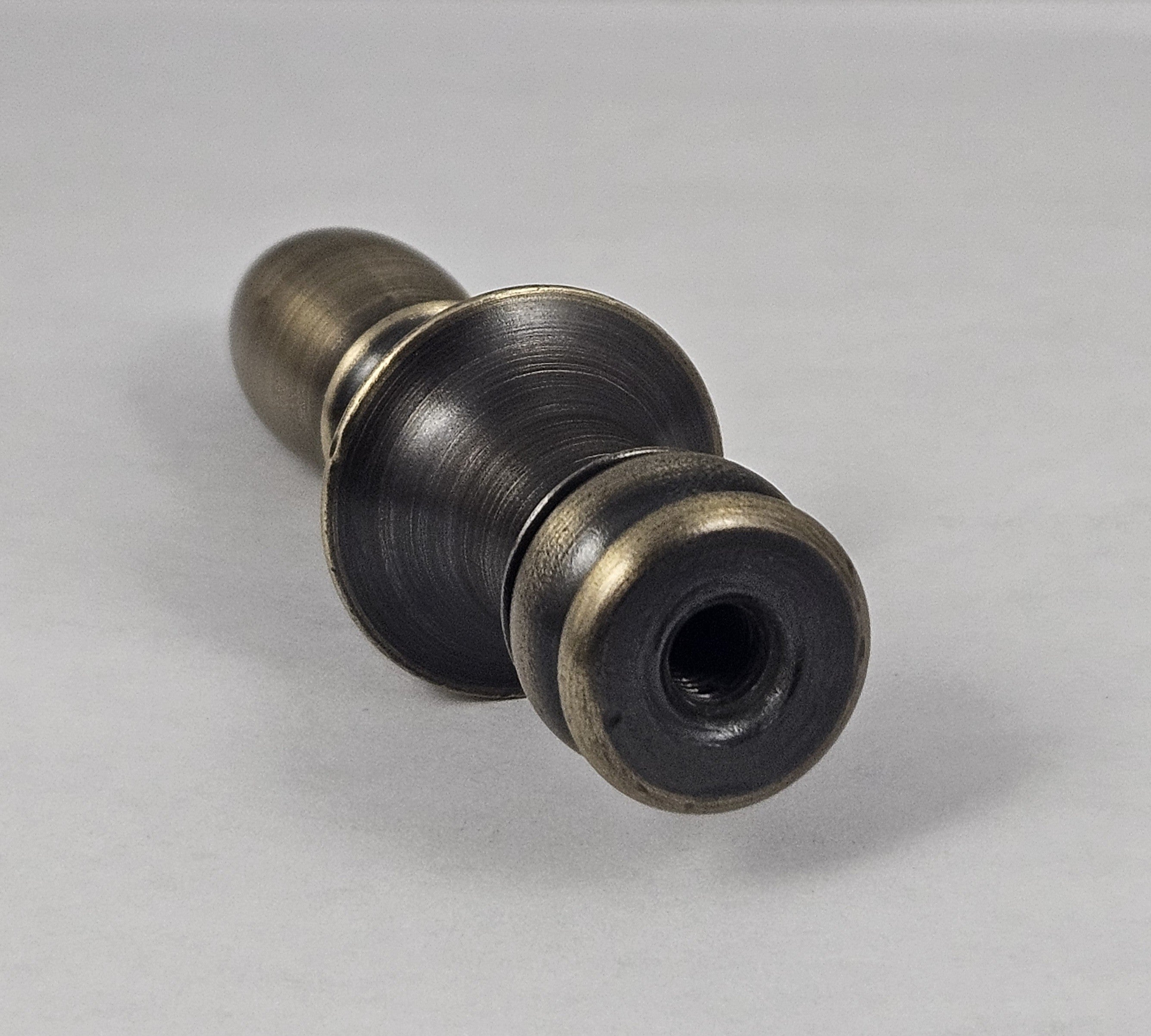 3" Antique Brass Finial - tapped 1/4"-27
